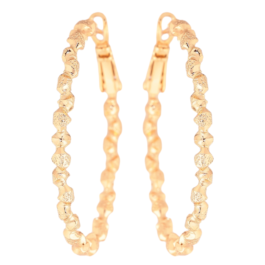 Серьги Xuping цвет позолота 18K кольца (конго) декоративный узор ø 4см фото №1 Серьги Xuping цвет позолота 18K кольца (конго) декоративный узор ø 4см фото №1