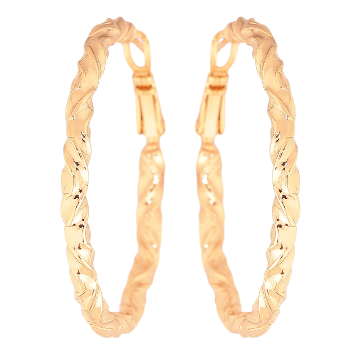 Серьги Xuping цвет позолота 18K кольца (конго) декоративный узор ø 4см фото №15