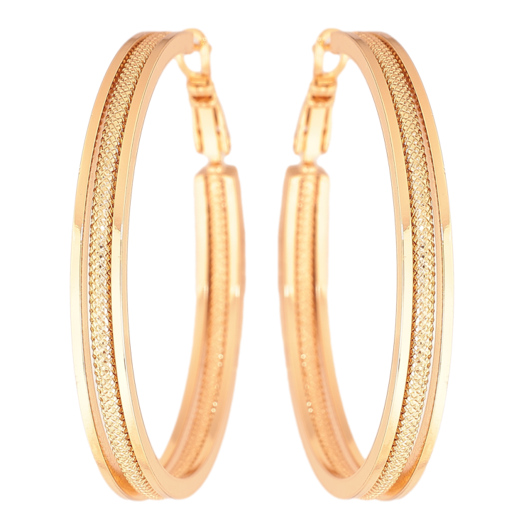 Серьги Xuping цвет позолота 18K кольца (конго) декоративный узор ø 4.5см фото №23