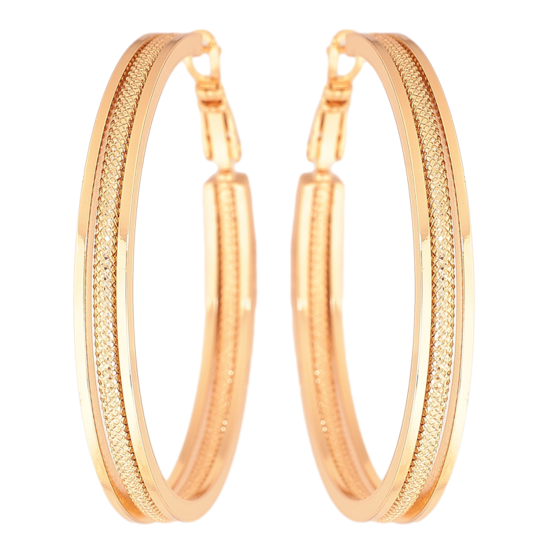 Серьги Xuping цвет позолота 18K кольца (конго) декоративный узор ø 4.5см фото №1 Серьги Xuping цвет позолота 18K кольца (конго) декоративный узор ø 4.5см фото №1