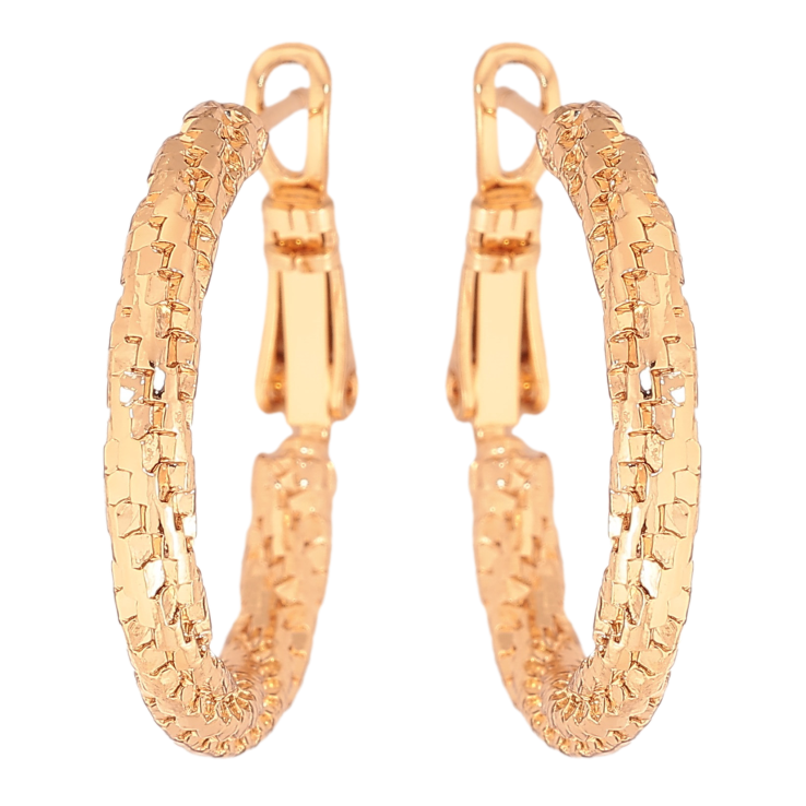 Сережки Xuping колір Позолота 18K кільця (конго) "Декоративний візерунок" ø 2.5см фото №20