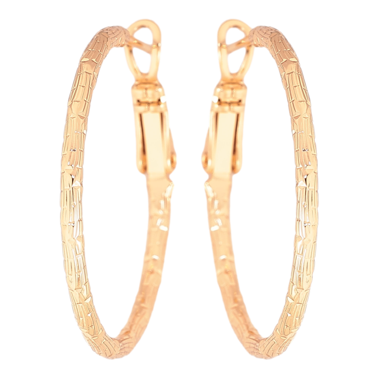 Серьги Xuping цвет Позолота 18K кольца (конго) "Декоративный узор" ø 3см фото №25