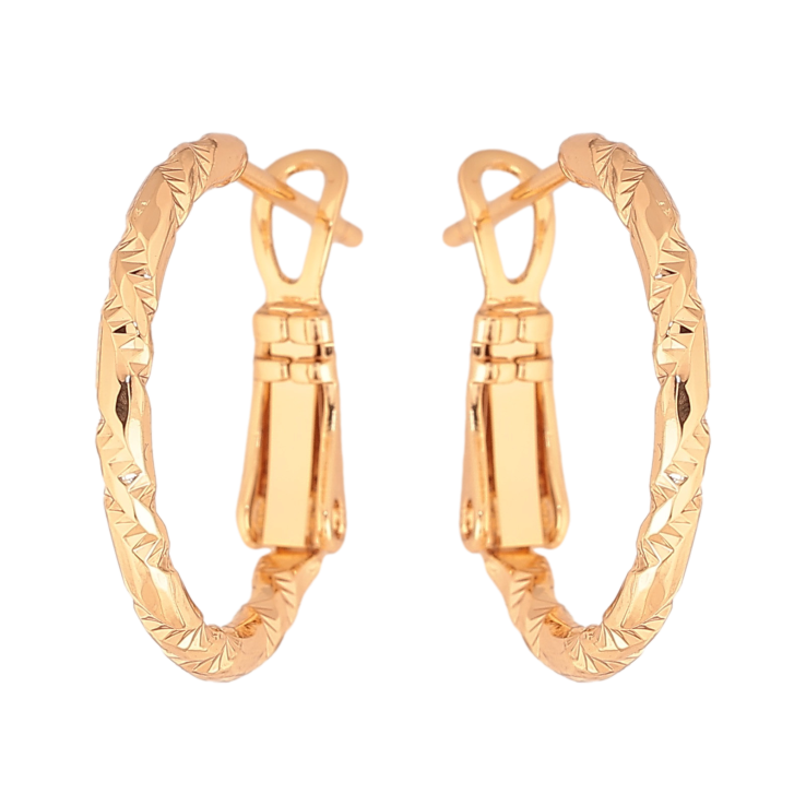 Сережки Xuping колір Позолота 18K кільця (конго) "Декоративний візерунок" ø 2см фото №22