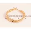 Сережки Xuping колір Позолота 18K кільця (конго) "Декоративний візерунок" ø 3см фото №2 Сережки Xuping колір Позолота 18K кільця (конго) "Декоративний візерунок" ø 3см фото №2