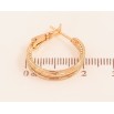 Сережки Xuping колір Позолота 18K кільця (конго) "Декоративний візерунок" ø 2см фото №2