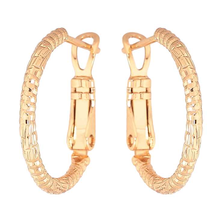 Сережки Xuping колір Позолота 18K кільця (конго) "Декоративний візерунок" ø 2см фото №21