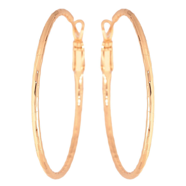 Серьги Xuping цвет Позолота 18K кольца (конго) "Декоративный узор" ø 4.5см фото №1