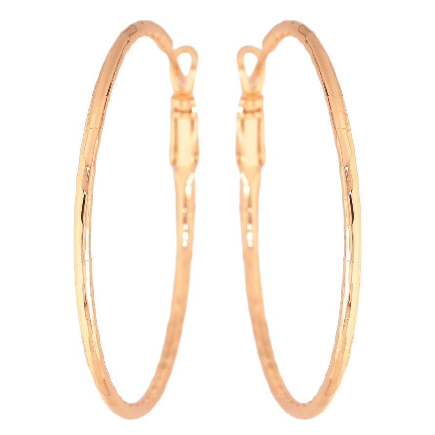 Серьги Xuping цвет Позолота 18K кольца (конго) "Декоративный узор" ø 4.5см фото №1