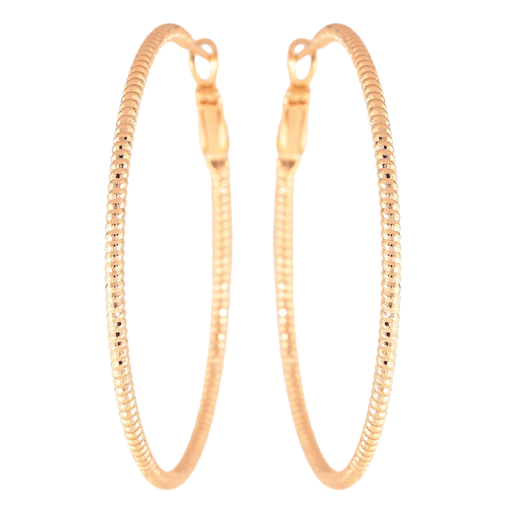 Серьги Xuping цвет Позолота 18K кольца (конго) "Декоративный узор" ø 5см фото №11