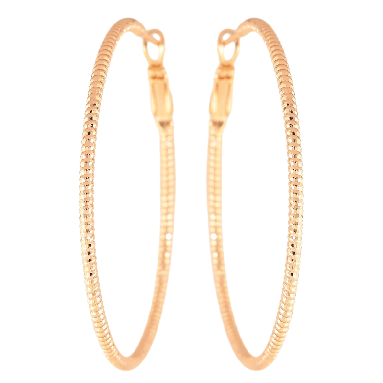 Серьги Xuping цвет Позолота 18K кольца (конго) "Декоративный узор" ø 5см фото №1