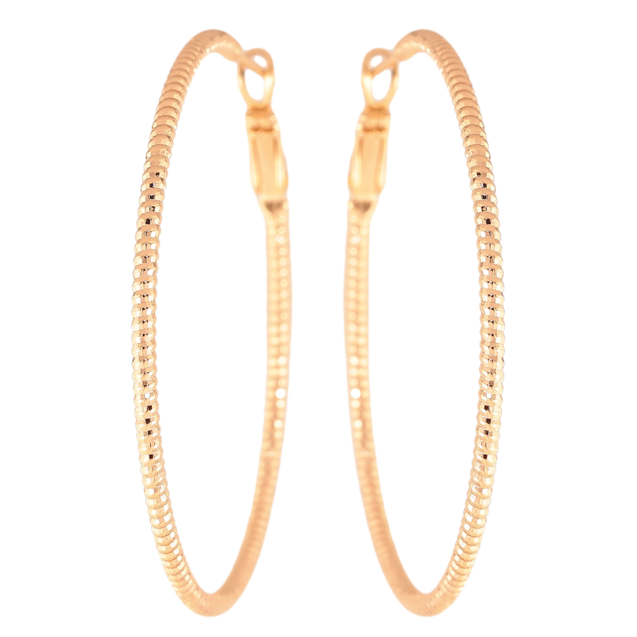 Серьги Xuping цвет Позолота 18K кольца (конго) "Декоративный узор" ø 5см фото №1