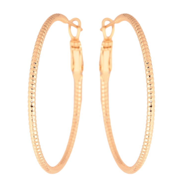 Серьги Xuping цвет Позолота 18K кольца (конго) "Декоративный узор" ø 4см фото №5