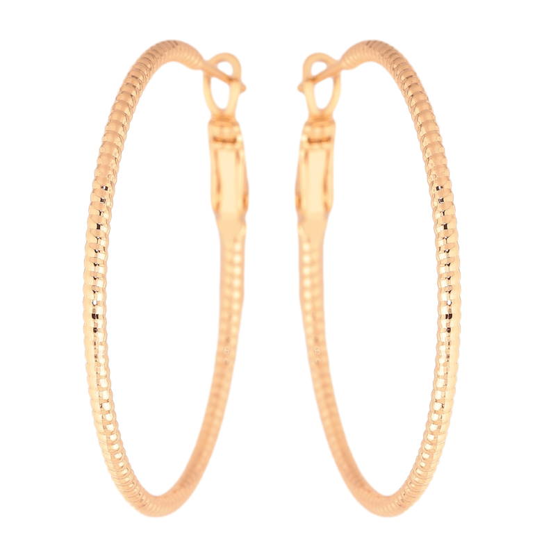 Серьги Xuping цвет Позолота 18K кольца (конго) "Декоративный узор" ø 4см фото №1