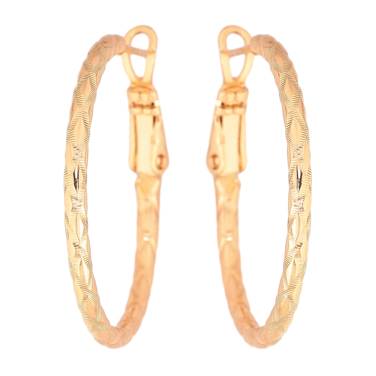 Сережки Xuping колір Позолота 18K кільця (конго) "Декоративний візерунок" ø 3см фото №24 Сережки Xuping колір Позолота 18K кільця (конго) "Декоративний візерунок" ø 3см фото №24