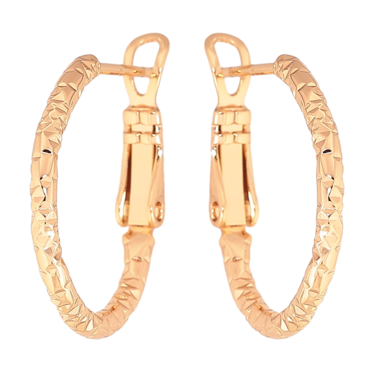 Серьги Xuping цвет Позолота 18K кольца (конго) "Декоративный узор" ø 2см фото №10