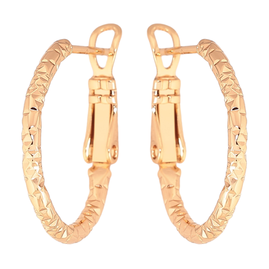 Серьги Xuping цвет Позолота 18K кольца (конго) "Декоративный узор" ø 2см фото №1