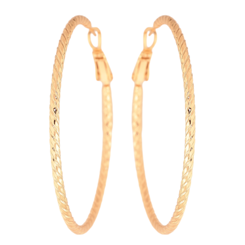 Серьги Xuping цвет Позолота 18K кольца (конго) "Декоративный узор" ø 5см фото №1