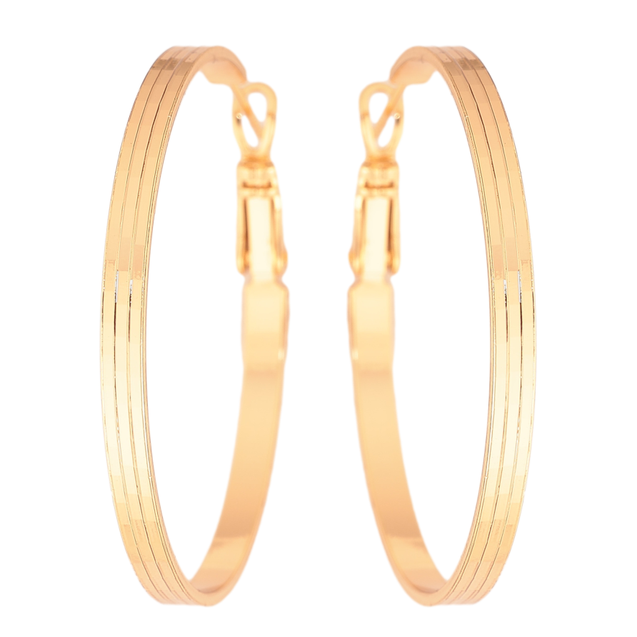 Серьги Xuping цвет Позолота 18K кольца (конго) "Декоративный узор" ø 4см фото №1