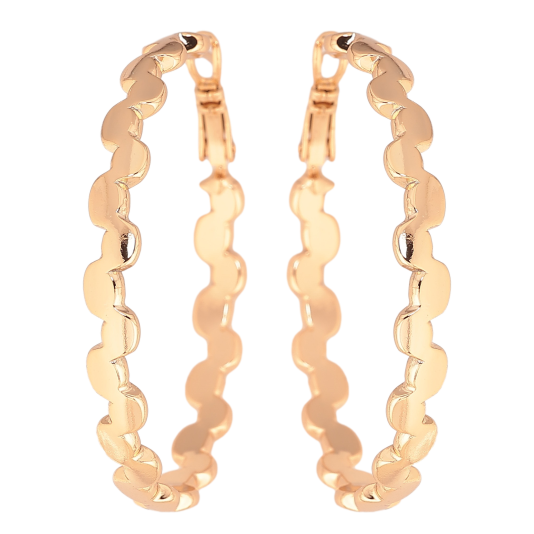 Серьги Xuping цвет Позолота 18K кольца (конго) "Декоративный узор" ø 4.5см фото №1