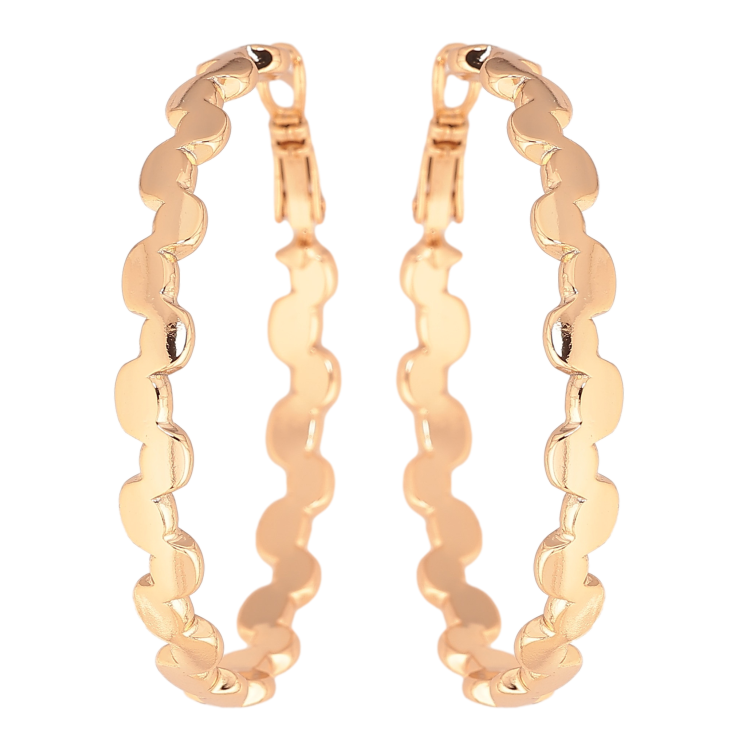 Сережки Xuping колір Позолота 18K кільця (конго) "Декоративний візерунок" ø 4.5см фото №23