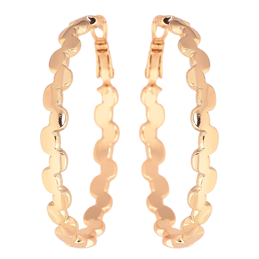 Серьги Xuping цвет Позолота 18K кольца (конго) "Декоративный узор" ø 4.5см фото №1