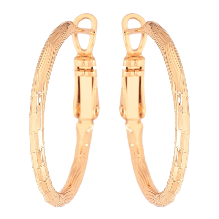 Серьги Xuping цвет Позолота 18K кольца (конго) "Декоративный узор" ø 2.5см фото №22