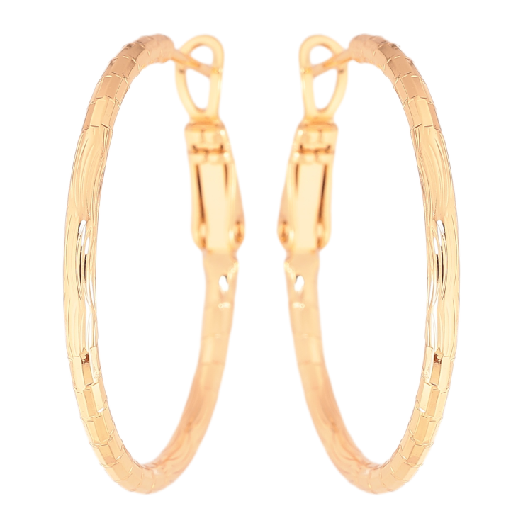 Серьги Xuping цвет Позолота 18K кольца (конго) "Декоративный узор" ø 3см фото №13