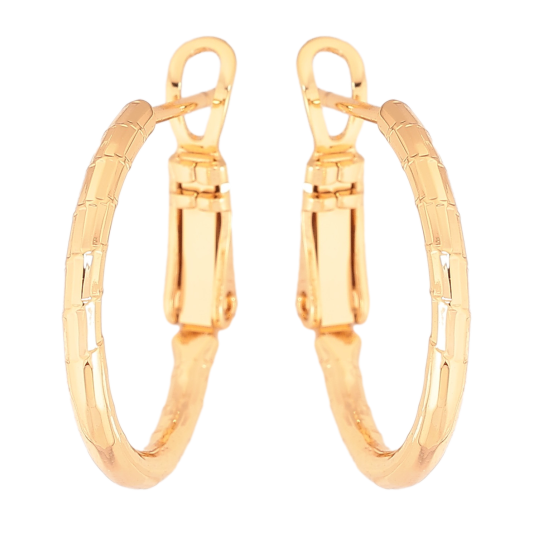 Серьги Xuping цвет Позолота 18K кольца (конго) "Декоративный узор" ø 2см фото №1 Серьги Xuping цвет Позолота 18K кольца (конго) "Декоративный узор" ø 2см фото №1