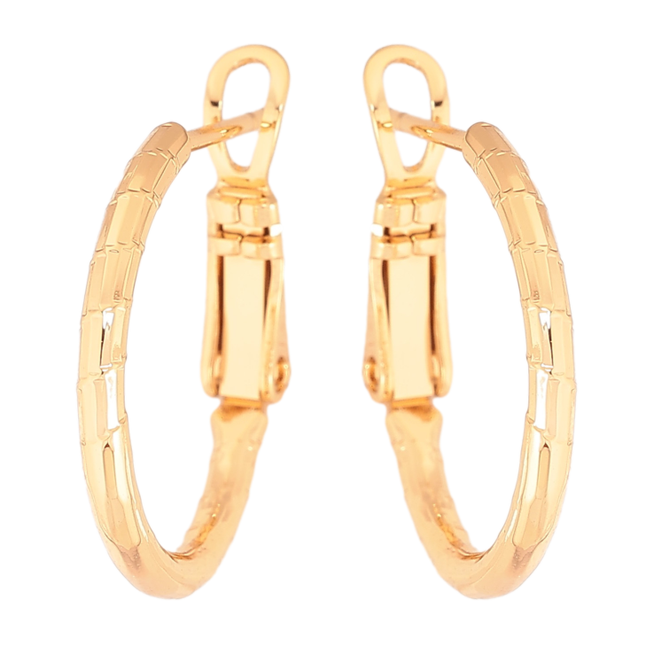 Сережки Xuping колір Позолота 18K кільця (конго) "Декоративний візерунок" ø 2см фото №23