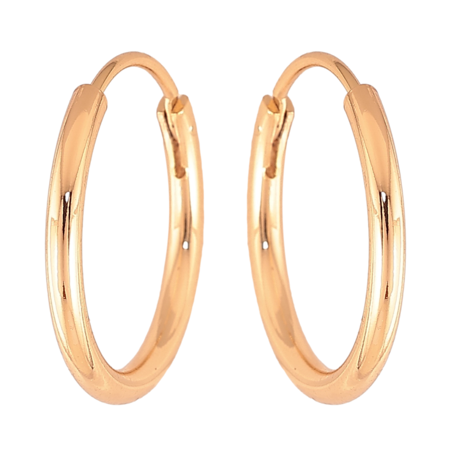 Серьги Xuping цвет Позолота 18K кольца (конго) "Классика" ø 2см фото №1