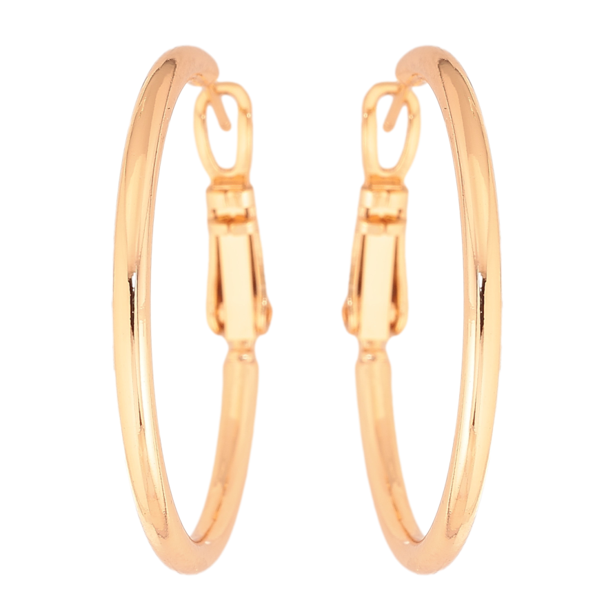 Сережки Xuping колір Позолота 18K кільця (конго) "Класика" ø 3см фото №1