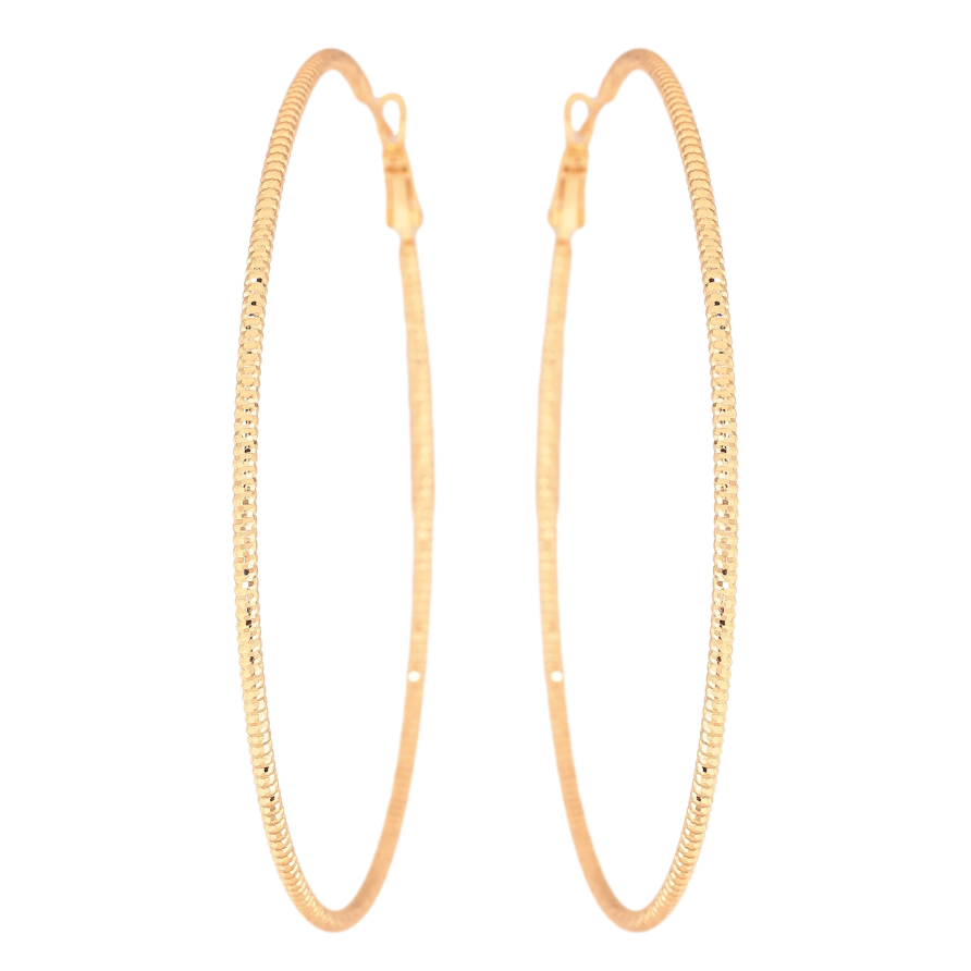 Сережки Xuping колір Позолота 18K кільця (конго) "Декоративний візерунок" ø 8см фото №1 Сережки Xuping колір Позолота 18K кільця (конго) "Декоративний візерунок" ø 8см фото №1
