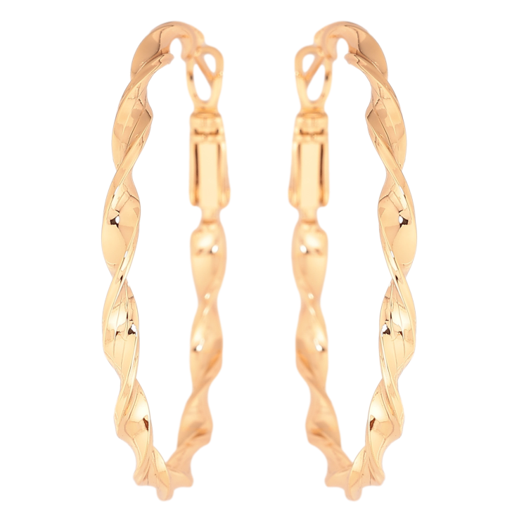 Сережки Xuping колір Позолота 18K кільця (конго) "Декоративний візерунок" ø 4см фото №21