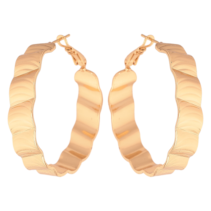 Сережки Xuping колір Позолота 18K кільця (конго) "Декоративний візерунок" ø 4см фото №19