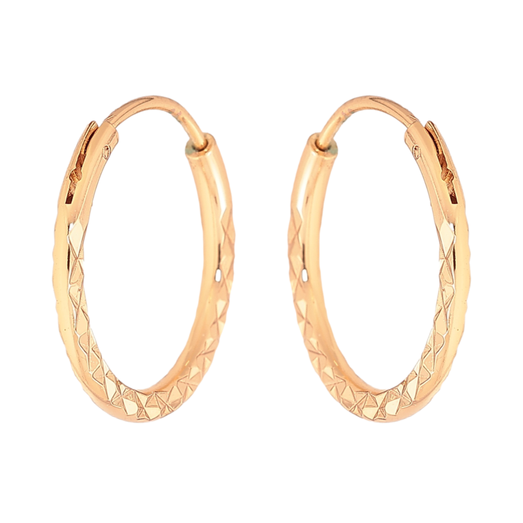 Серьги Xuping цвет Позолота 18K кольца (конго) "Декоративный узор" ø 2см фото №6