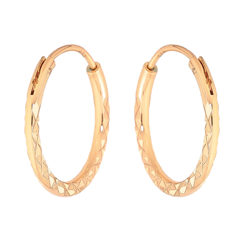 Сережки Xuping колір Позолота 18K кільця (конго) "Декоративний візерунок" ø 2см фото №1