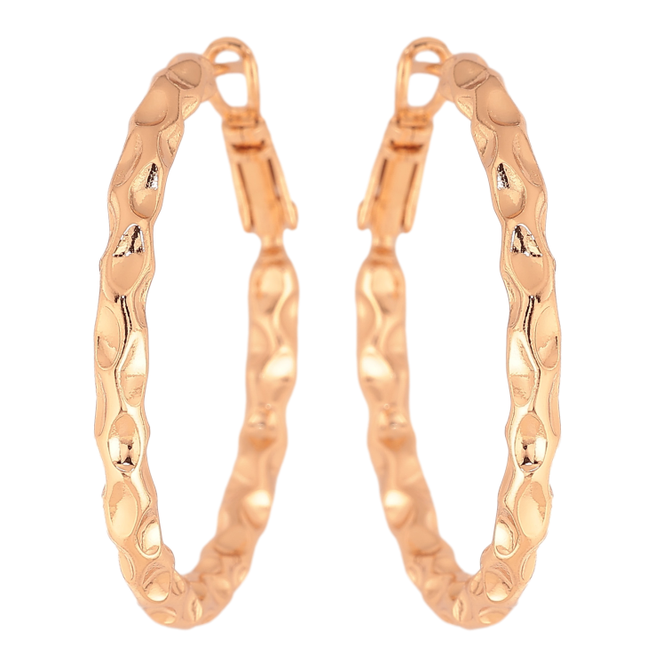 Серьги Xuping цвет Позолота 18K кольца (конго) "Декоративный узор" ø 3,5см фото №14