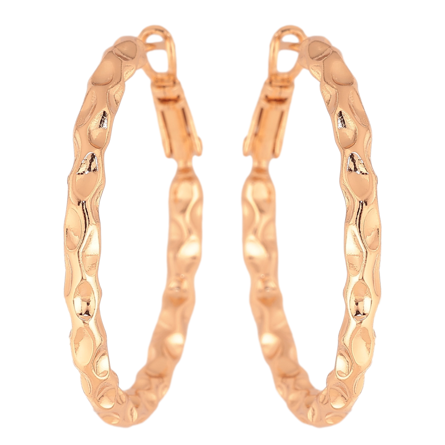 Серьги Xuping цвет Позолота 18K кольца (конго) "Декоративный узор" ø 3,5см фото №1