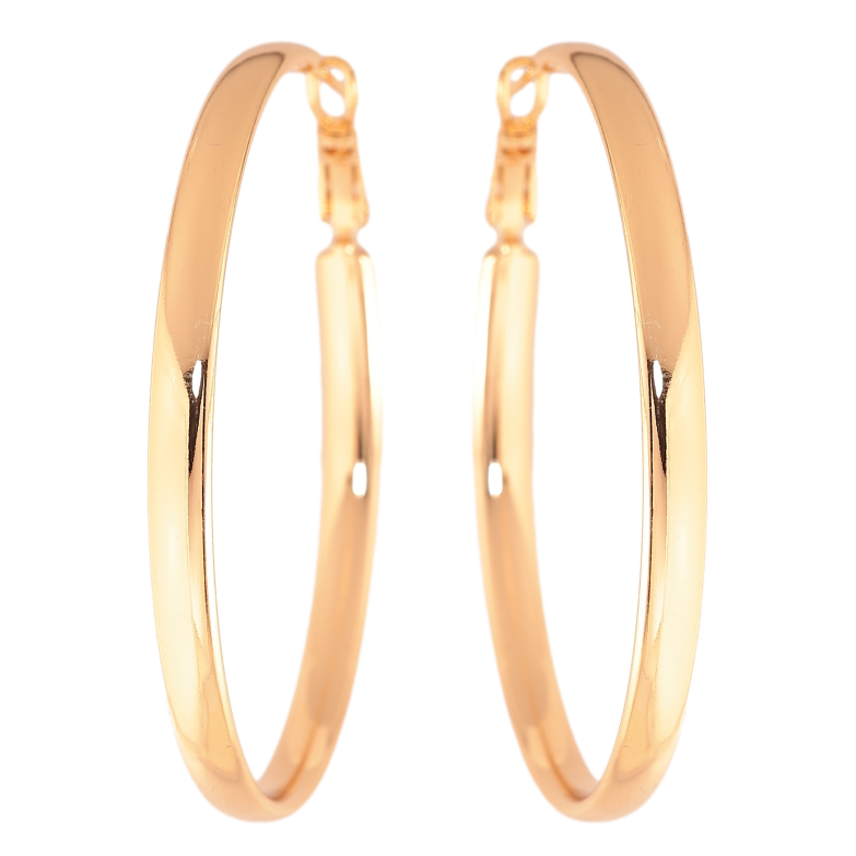 Сережки Xuping колір Позолота 18K кільця (конго) "Классика" ø 5см фото №3 Сережки Xuping колір Позолота 18K кільця (конго) "Классика" ø 5см фото №3