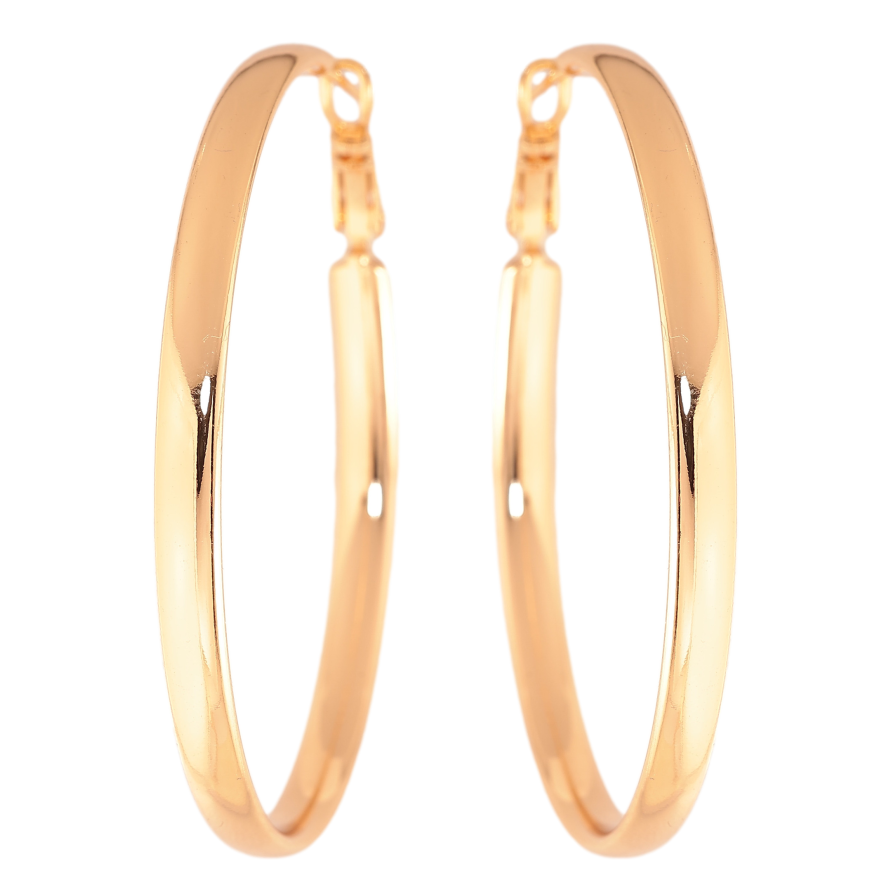 Сережки Xuping колір Позолота 18K кільця (конго) "Классика" ø 5см фото №1 Сережки Xuping колір Позолота 18K кільця (конго) "Классика" ø 5см фото №1