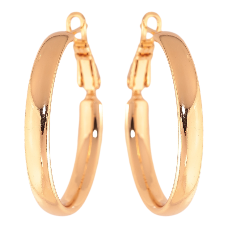 Сережки Xuping колір Позолота 18K кільця (конго) "Классика" ø 3см фото №4