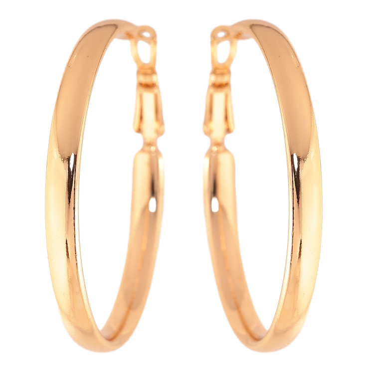 Сережки Xuping колір Позолота 18K кільця (конго) "Классика" ø 4см фото №6