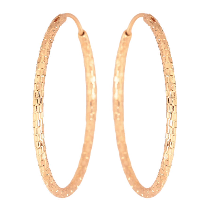 Сережки Xuping колір Позолота 18K кільця (конго) "Декоративний візерунок" ø 3.8см фото №1