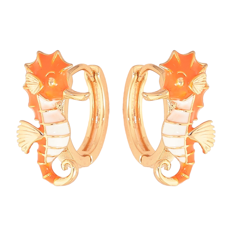 Сережки Xuping колір Позолота 18К колечка "Морський коник" фото №1