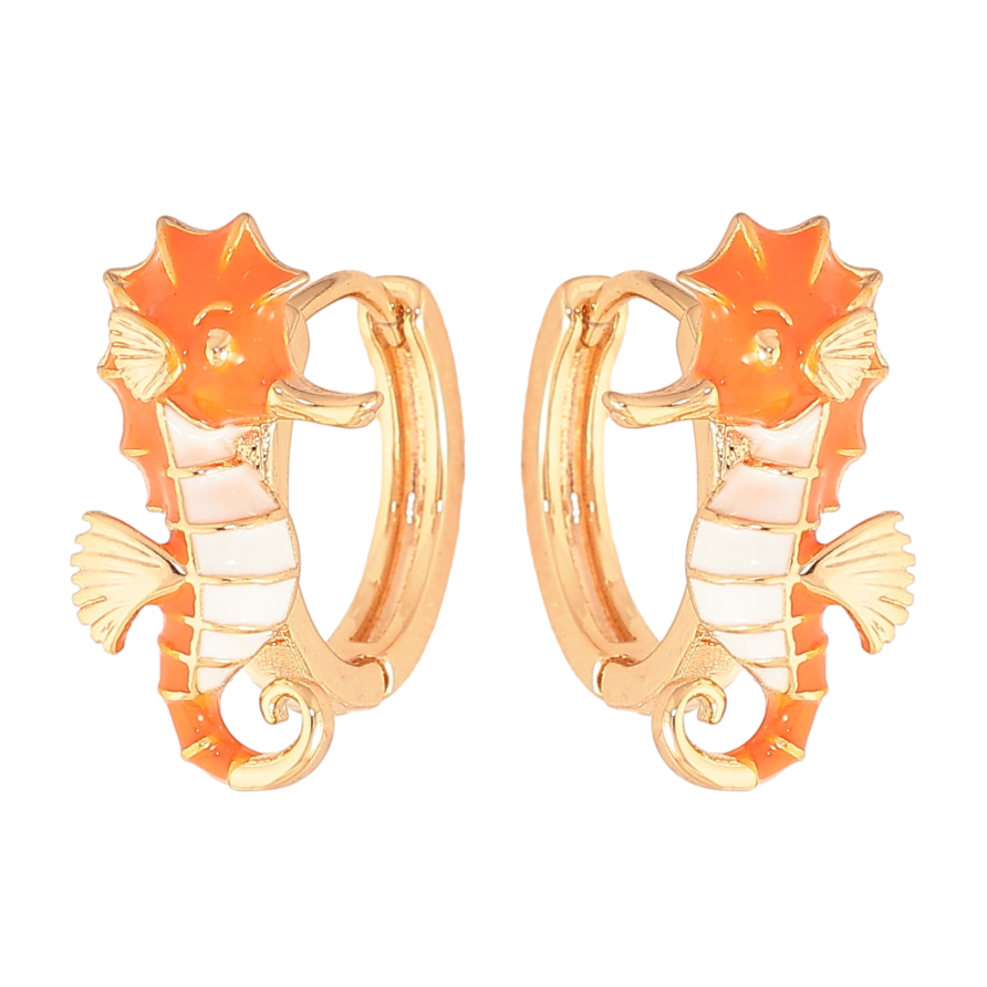 Сережки Xuping колір Позолота 18К колечка "Морський коник" фото №1