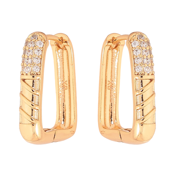 Серьги Xuping цвет Позолота 18К колечки "Узор с кристаллами" фото №20 Серьги Xuping цвет Позолота 18К колечки "Узор с кристаллами" фото №20