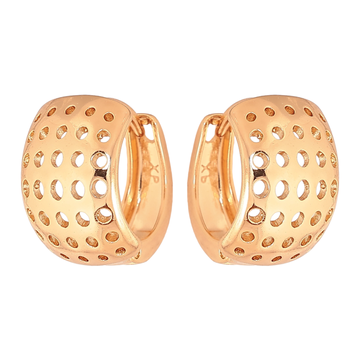 Серьги Xuping цвет Позолота 18К колечки "Декоративный узор" фото №12