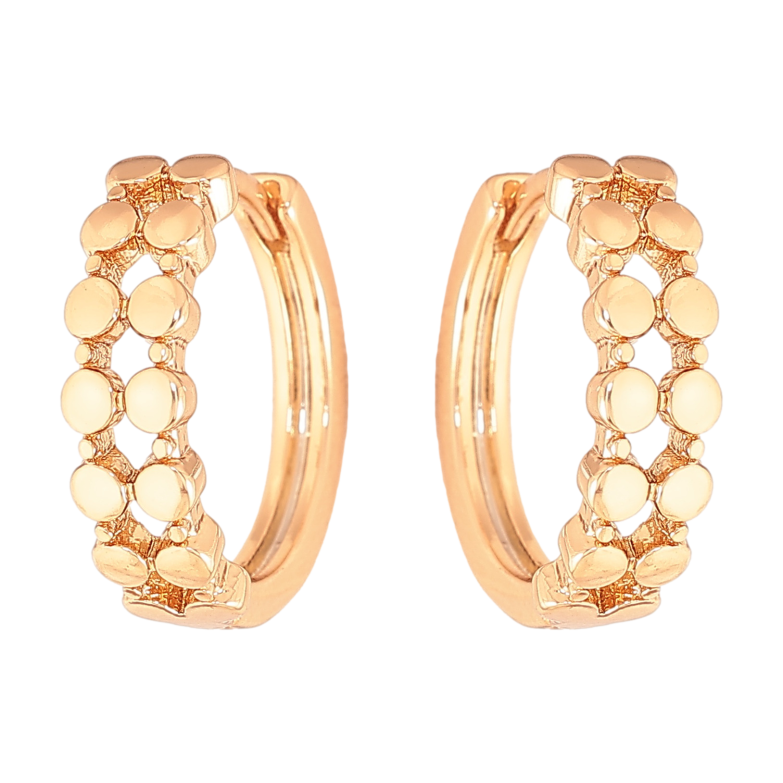 Сережки Xuping колір Позолота 18К колечка "Декоративний візерунок" фото №1