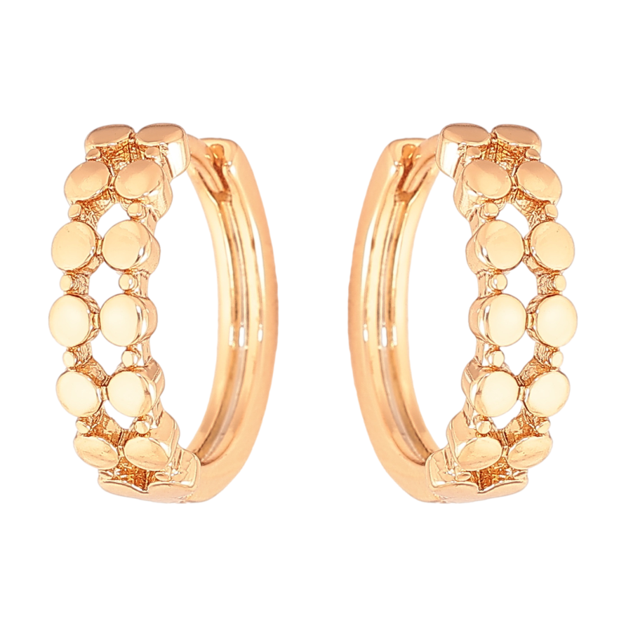 Сережки Xuping колір Позолота 18К колечка "Декоративний візерунок" фото №1 Сережки Xuping колір Позолота 18К колечка "Декоративний візерунок" фото №1