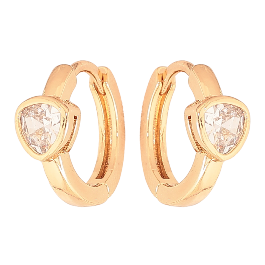 Серьги Xuping цвет Позолота 18K колечки "Узор с кристаллами"  фото №1